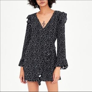 Zara Polka Dot Mini Wrap Romper